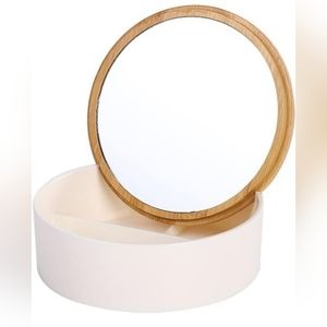 YEAKE Desk Small Mirror with Table Top Storage